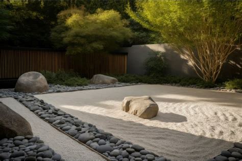 Zen garden sand sunrise. Generate Ai