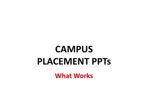 Ppt Campus Placement Ppts Powerpoint Presentation Free Download Id