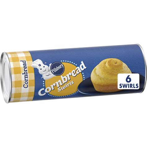 Pillsbury Cornbread Swirls 6 Ct Refrigerated Canned Dough 11 Oz