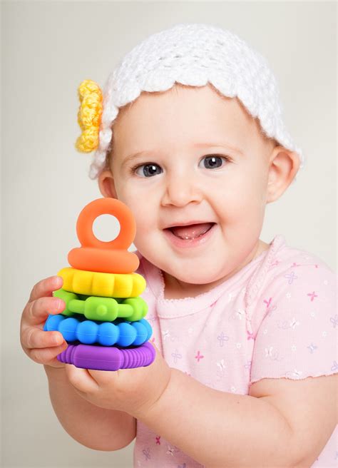 Stacking Baby Teether Toy Sensory Silicone Teething Rings