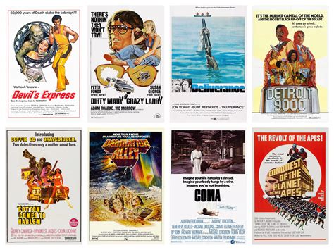 64 Vintage 70s Movie Posters Retro Classic Cinema Wall Art Bundle ...