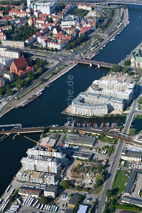 Szczecin Stettin Aus Der Vogelperspektive Neubau Einer