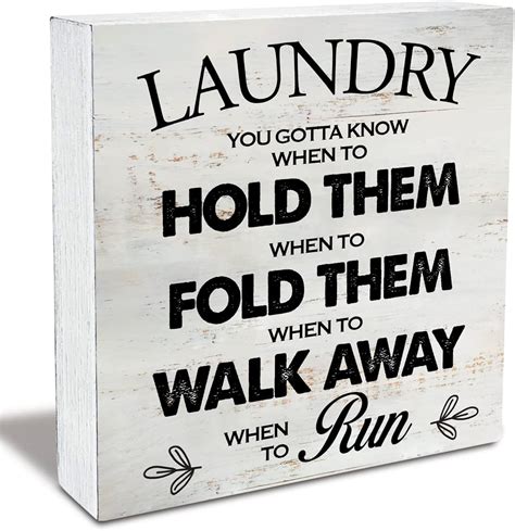 Rustic Laundry Room Wood Box Sign Laundry You Gotta Know When To Hold