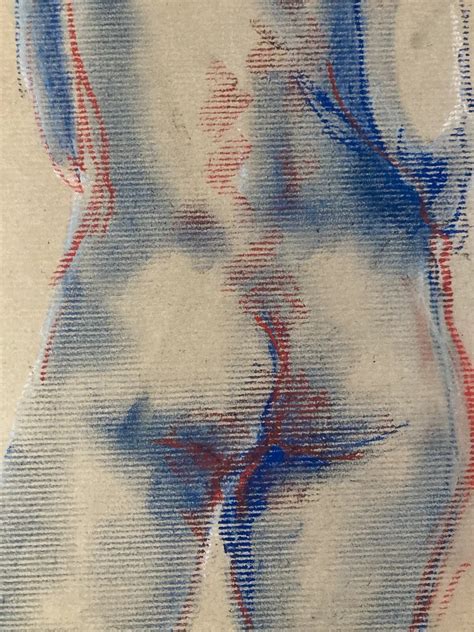 Drawing Modern Art Charcoal Nude Woman Back Erotic Paper Craft Workshop Nude