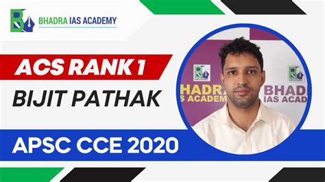 Apsc Topper Shri Bijit Pathak Acs Rank 1apsc Coachingapsc Coaching