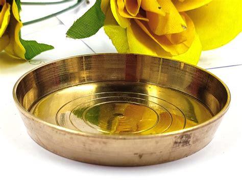 Brass Plain Design Heavy Plate For Store Kumkum Haldi Akshat Prashad