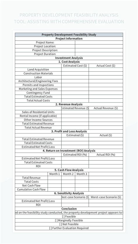 Free Property Development Templates For Google Sheets And Microsoft