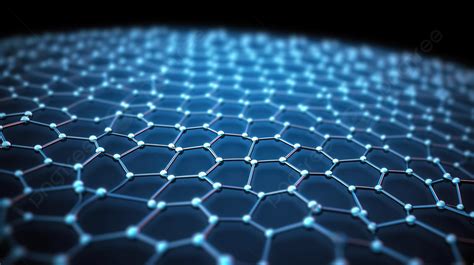 Molecular Grid Of Graphene In 3d Render Background Atom