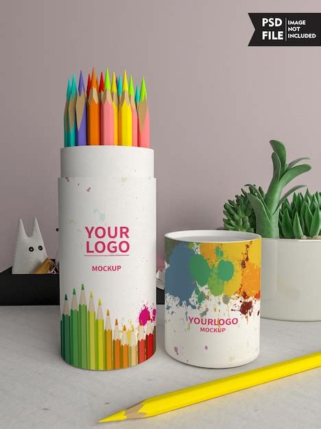 Premium Psd Colored Pencil Packaging Mockup