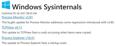 🔮wzor👁️ On Twitter 🎯windows Sysinternals May 26 2021 Bugfix