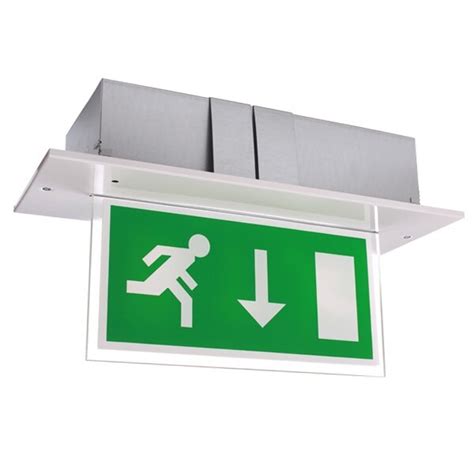 Double Sided Recessed LED Fire Exit Sign Calabor EX 69 35 Inc VAT