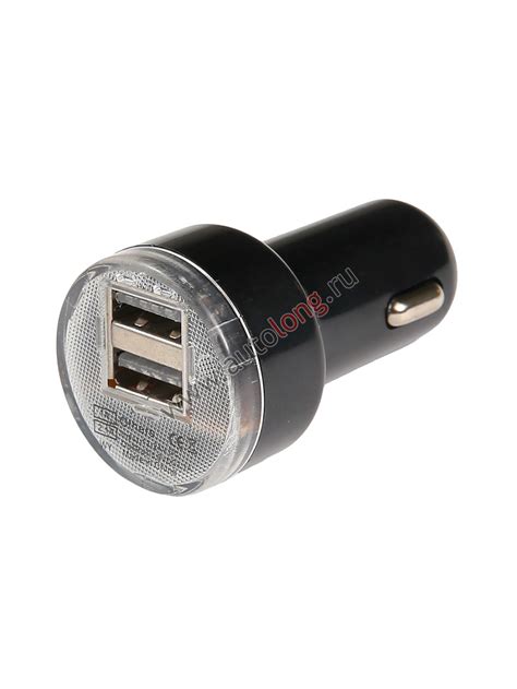 Зарядка в прикуриватель автомобиля с 2 USB разъемами (коротыш) 1А 1А ...