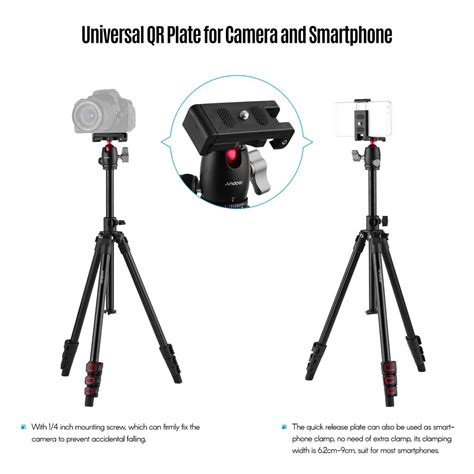 Cheap Andoer Q H Portable Camera Tripod Horizontal Mount Professional