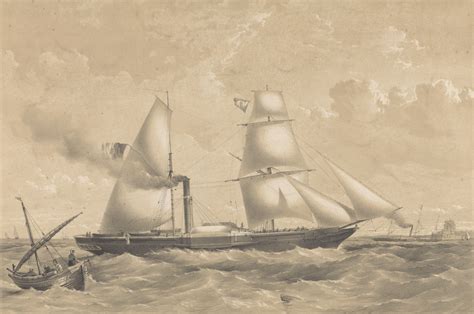 Portuguese Paddle Steamer Off Belem Castle 1846 Proof Before