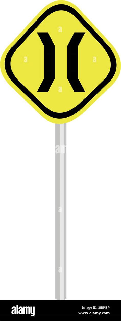 Vector Illustration Of Narrow Bridge Traffic Sign Stock Vector Image And Art Alamy