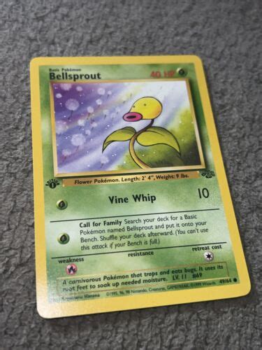 Bellsprout 49 64 Jungle 1st Edition WOTC Pokemon Card Ships Fast LP NM