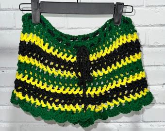 Jamaica Mesh Crochet Shorts With Bikini Matching Set Etsy