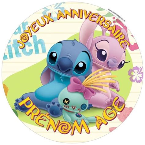 Disque Stitch Comestible D Coration De G Teau Personalis