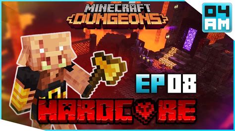 ENTERING THE NETHER HARDCORE 1 Life Gameplay Minecraft Dungeons