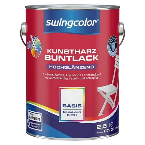 swingcolor Mix Buntlack Kunstharz für Außen Basismischfarbe 1 2 5 l