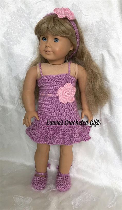 18 Inch Doll Spring Dress Handmade Crochet Doll Clothes Doll Easter Dress Doll Spring Outfit