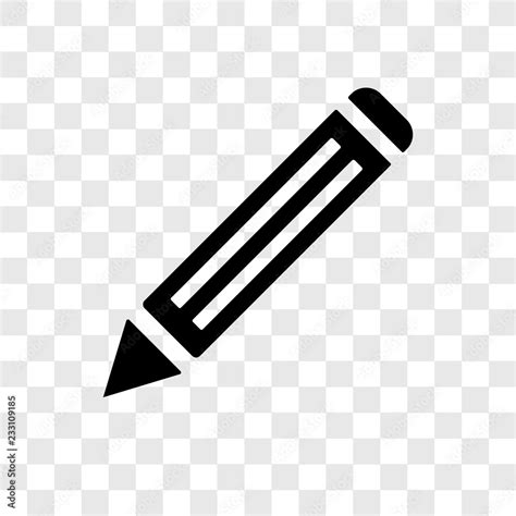 Pencil vector icon isolated on transparent background, Pencil ...