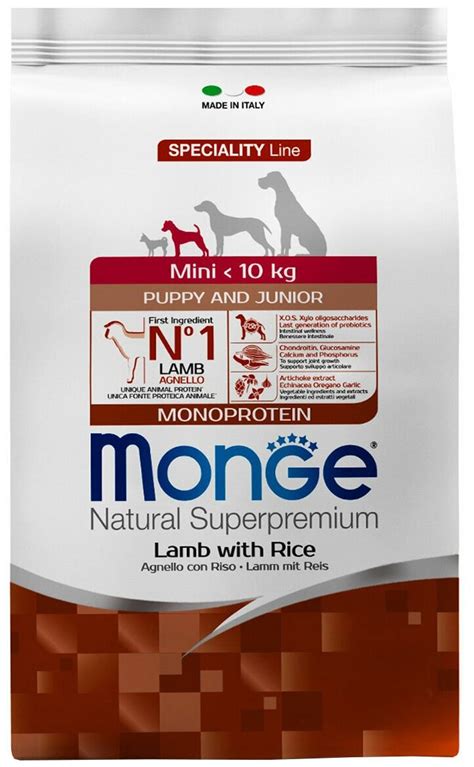 Сухой корм MONGE SPECIALITY DOG MINI PUPPY & JUNIOR LAMB для щенков ...