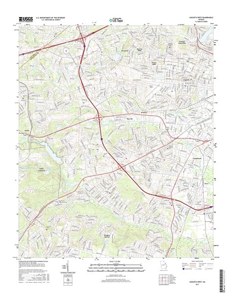 Mytopo Augusta West Georgia Usgs Quad Topo Map