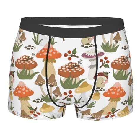 Disketp Mushrooms Men S Boxer Briefs Soft And Breathable Cotton