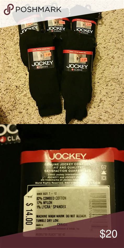 Jockey Socks Lot Of 5 Packs Black Sz 7 12 Nwt Jockey Underwear Jockey Socks