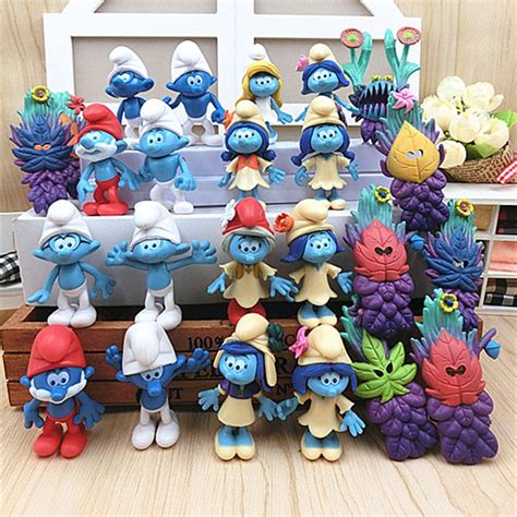 2017 New Set Smurfs The Lost Village Elves Papa Smurfette Clumsy Action ...