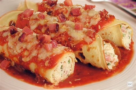 Receita De Panqueca Simples De Liquidificador Frango E Bacon