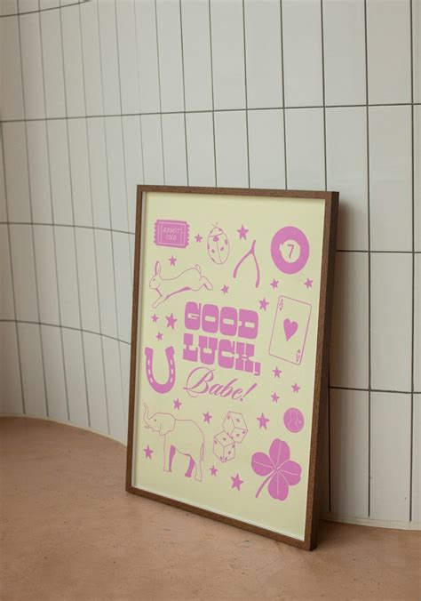Good Luck Babe Print Chappell Roan Lyrics Album Poster Lucky Symbols Numbers And Charms