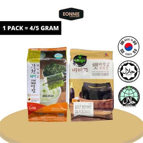 Eonnie Picnic Lunch Laver Korean Kim Nori Seaweed Snack Cj Bibigo