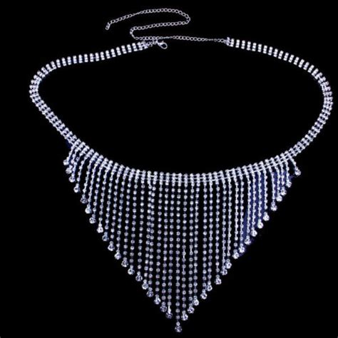 Hot Tassel Rhinestone Body Chain Bra Thong Lady Bikini Set Crystal Jewelry Party Ebay