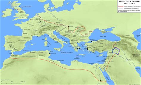 Map The Roman Empire 117 211 Ce Roman Empire Map Early Christian