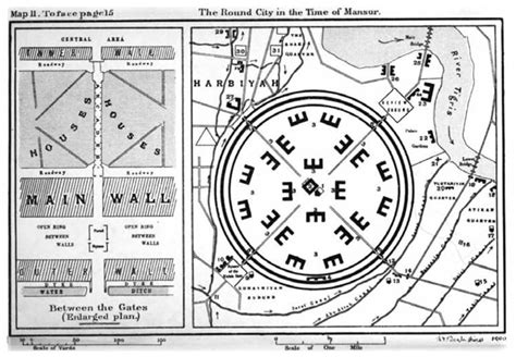 An 8th-century map of Baghdad's Round City. From Guy Le Strange ...