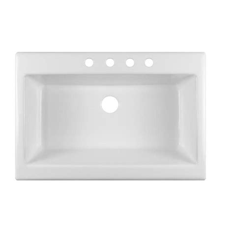 Lyons Metro 22 In X 33 In White Single Basin Drop In 4 Hole Commercial