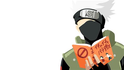 Naruto Kakashi Hatake Book White Hair Minimalist Hd Wallpaper Peakpx