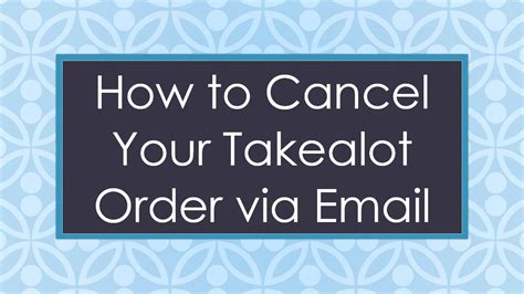 How To Cancel Your Takealot Order Via Email Youtube