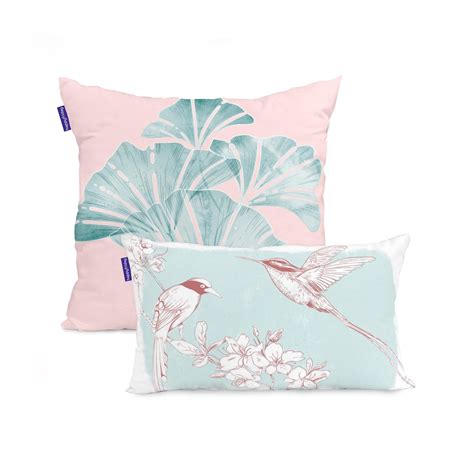 Chinoiserie Rose Housse De Coussin 50x50 50x30 Cm Leroy Merlin