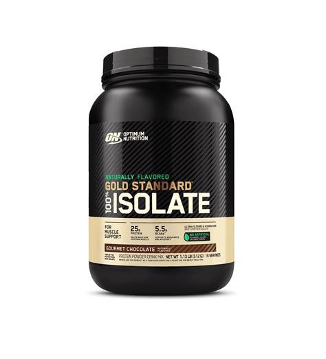 Optimum Nutrition Gold Standard Isolate Protein Powder Naturally Flavored Gourmet Chocolate