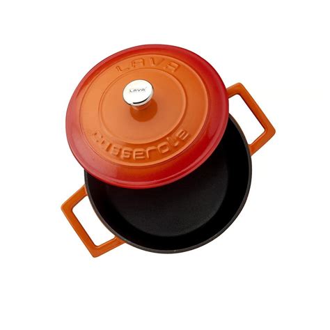 Saucepan Cast Iron Cm Folk Range Orange Color Lava Brand