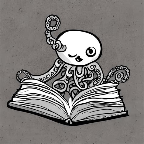 Octopus Reading A Book Armed With Knowledge Creative Fabrica