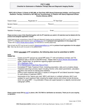 Fillable Online Qarc Checklist For Submission Of Radiation Therapy Data