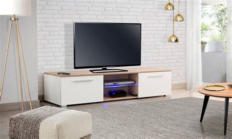 Jusqu Meuble Tv Ethan Avec Led Groupon