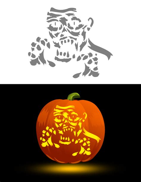 Mummy Pumpkin Stencil