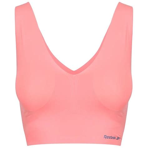 Reebok Womens Bonded Sports Bras Twisted Coral