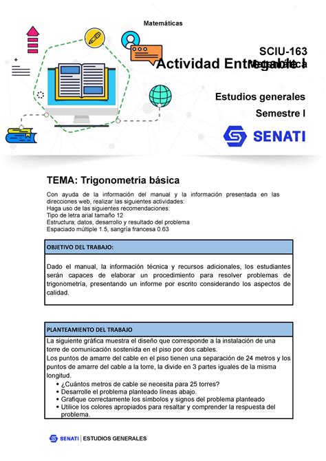 ENTREGABLE 01 DE MATEMÁTICA SENATI Servicio Nacional de Adiestramiento