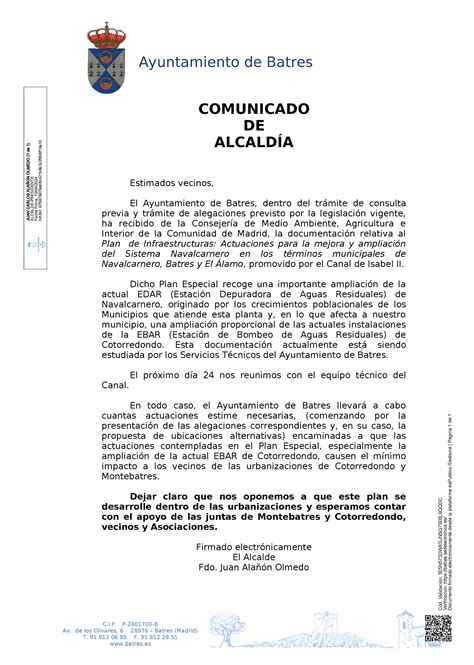 COMUNICADO DE ALCALDIA